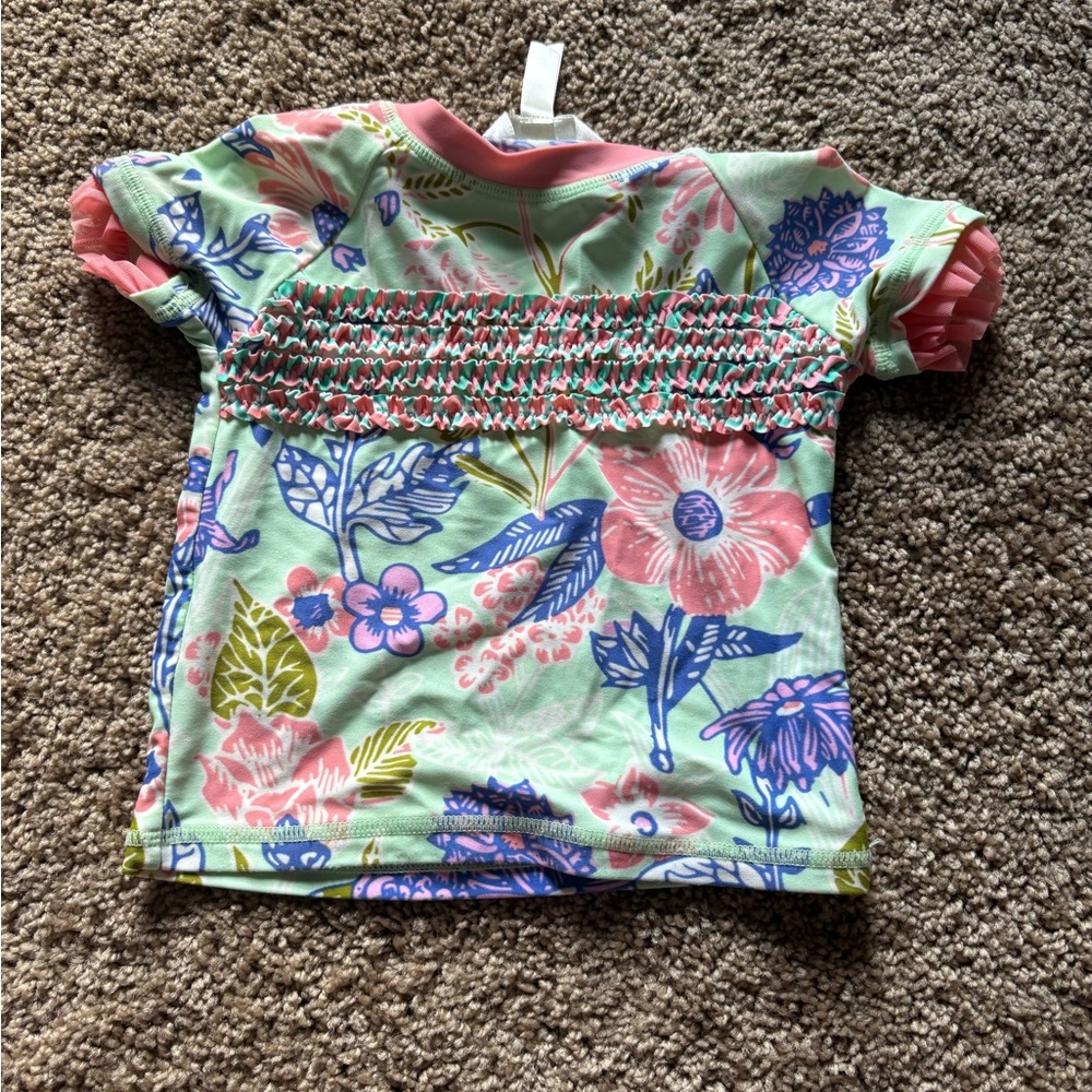 Matilda Jane Floral Kids Rashguard - Pink and Blue